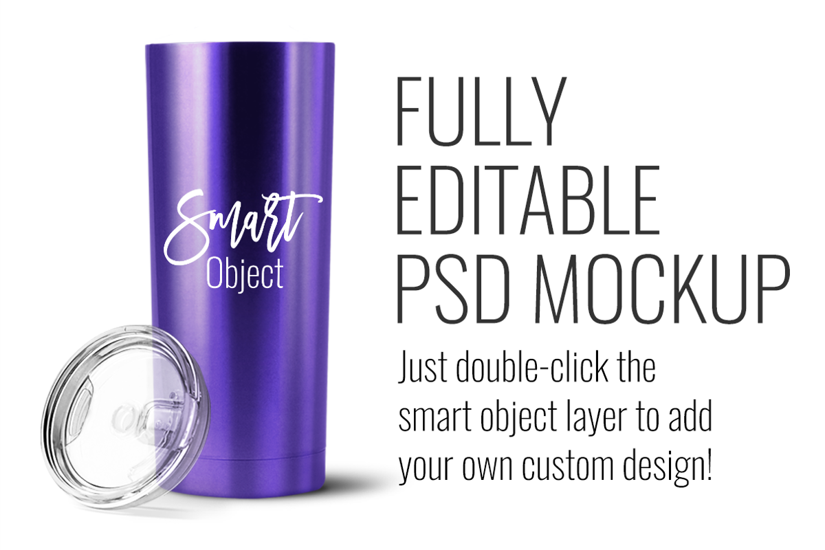 20oz Stainless Steel Straight Sided, a Product Mockup by SarahDesign (Photo 3 of 8)
