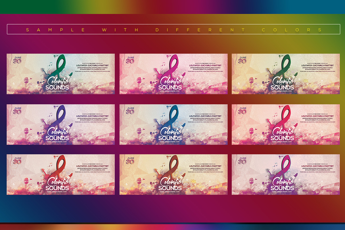 Colorific Sounds Facebook Cover, a Social Media Template by angelicafx (Photo 2 of 2)