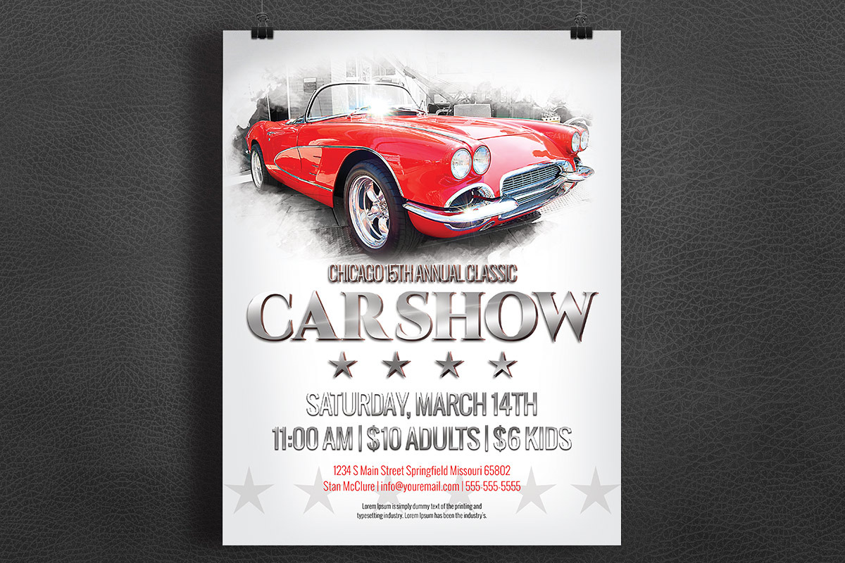 Car Show Flyer - Vintage / Classic, a Flyer Template by Nathan Knight Design (Photo 2 of 4)
