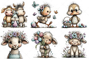 Whimsical Easter Farm Clipart, an Illustration by Craft Nest (Thumbnail 6 of 11)