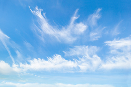 Blue sky with white soft clouds., a Nature Photo by Shootdiem