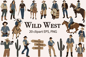Abstract cowboy clipart