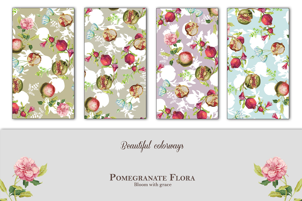 Pomegranate Flora Prints & Patterns, a Pattern Graphic by GND ART STUDIO (Photo 2 of 8)