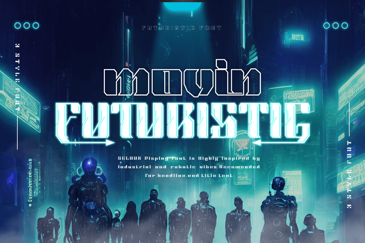 Selauk | Futuristic Font, a Serif Font by twinstd (Photo 7 of 13)