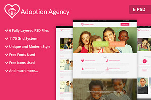Adoption Agency PSD Website Template