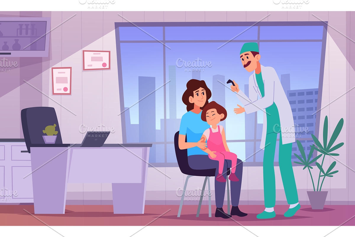 Medic for kids. Family doctor exam, an Object Illustration by Onyx