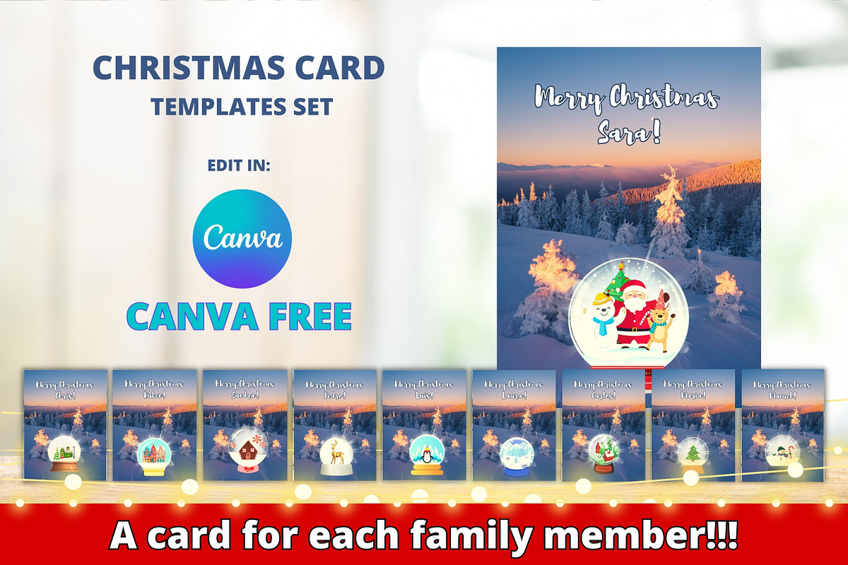 Christmas Card Templates Canva Set, a Card Template by Ellis Art (Photo 1 of 5)