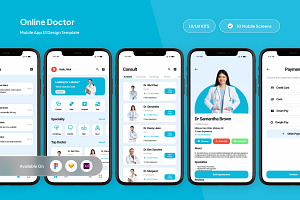 HealthySpot - Online Doctor App UI, an App Template by trabaskriya