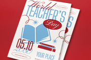 Blue World Teacher's Day Flyer Set, a Flyer Template by graphicook (Thumbnail 2 of 3)