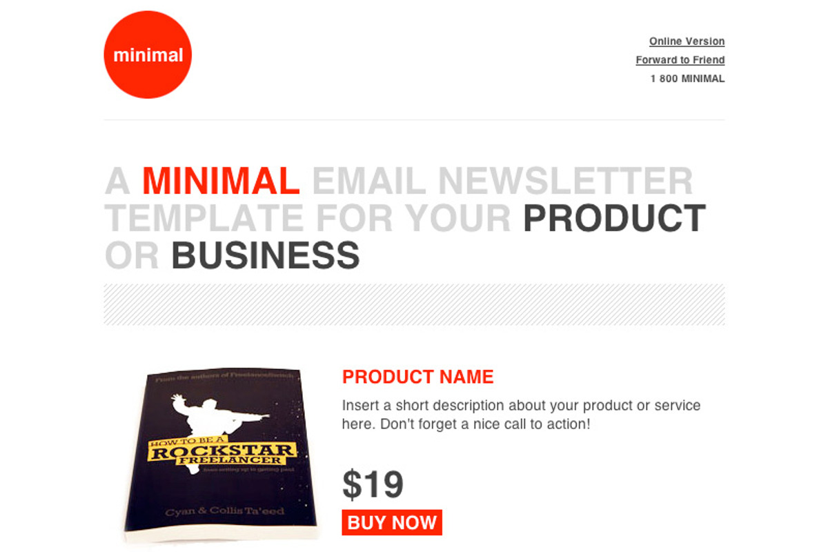 Cardeo Minimal HTML Email Template, a Websites & App Template by Cardeo (Photo 3 of 5)