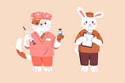 Cute, funny animal doctors set, an Animal Illustration by Good Studio (Thumbnail 2 of 8)