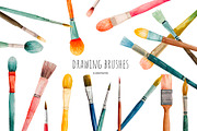 Watercolor drawing brushes set, an Object Illustration by Art and Funny (Thumbnail 1 of 3)