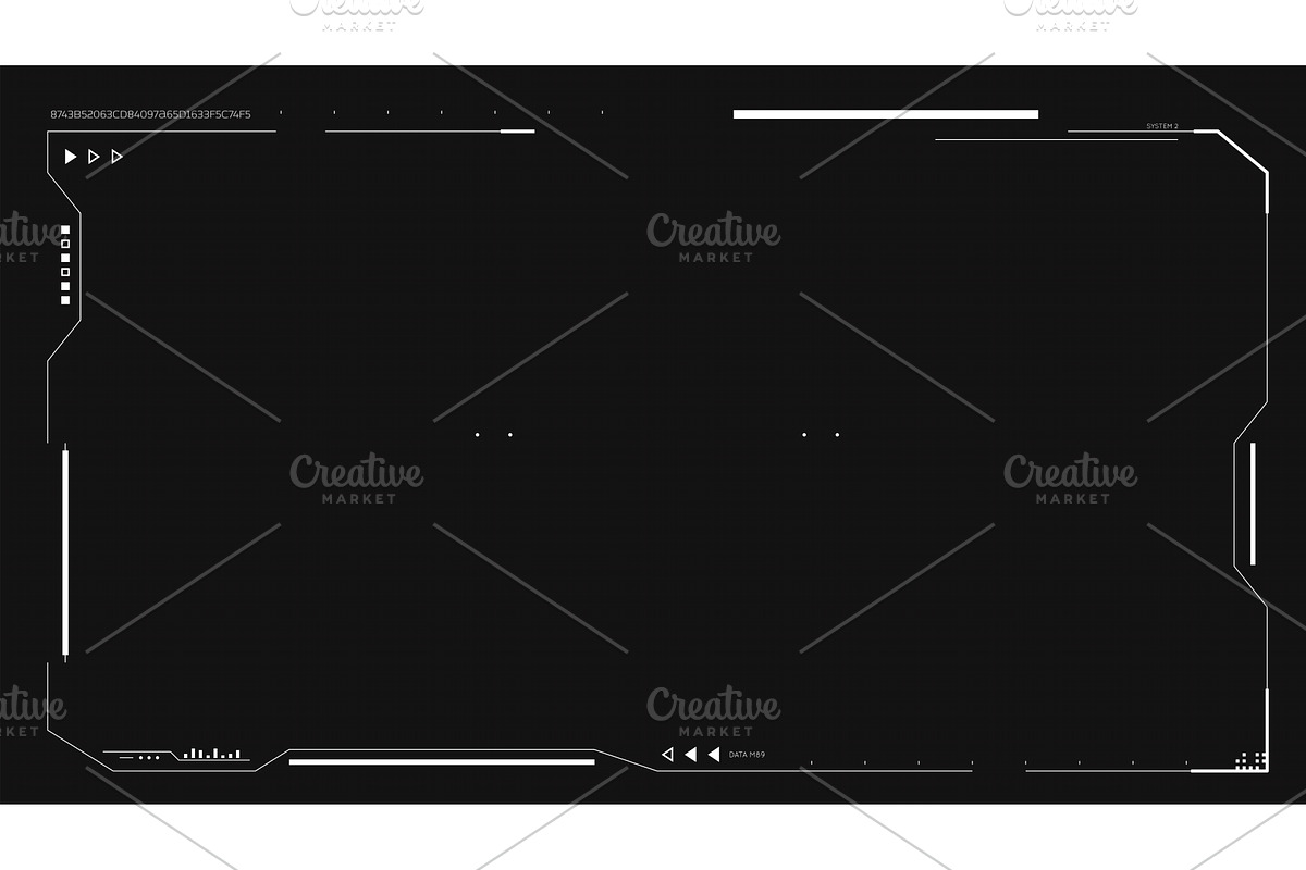 Futuristic UI frame box white, a Technology Illustration by SkyVectors