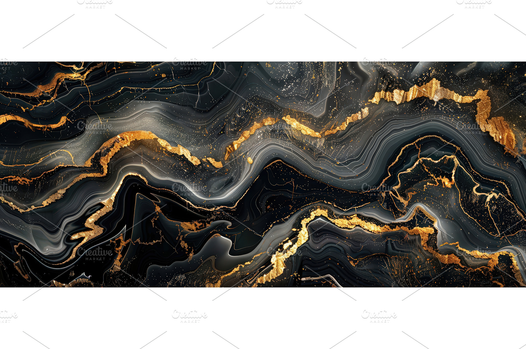Elegant black and gold fractal swirl, an Abstract Photo by piter.goskov