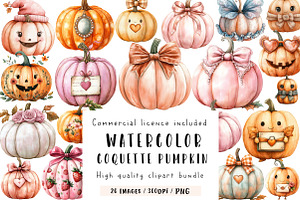 Coquette Pumpkin Clipart, an Illustration by CreationArt