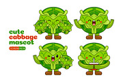 Cabbage Mascot Cartoon Vector Pack, an Illustration by MEDZ (Thumbnail 3 of 5)