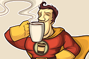 Superhero Coffee-man, a Food Illustration by yuanden graphics (Thumbnail 2 of 2)