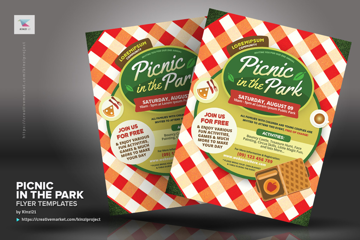 Picnic in the Park Flyer Templates, a Flyer Template by kinzi21 (Photo 3 of 4)