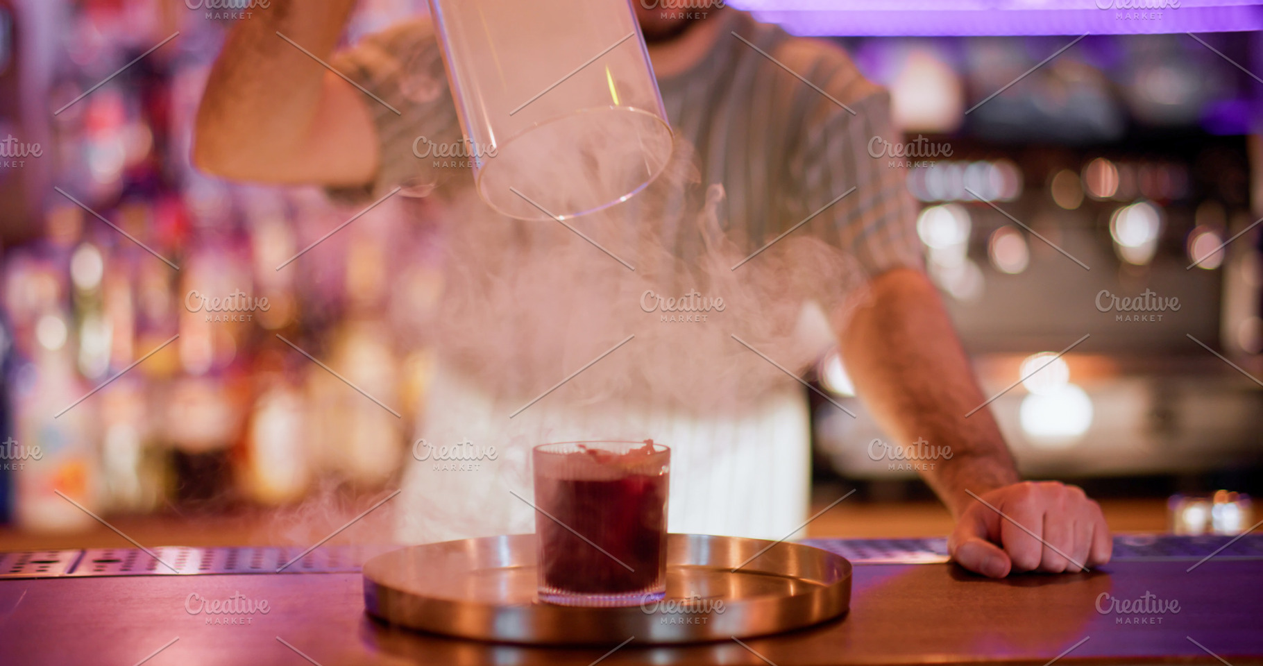 Bartender show drink glass smoke  gl, a Food & Drink Photo by Photo Drive Studio