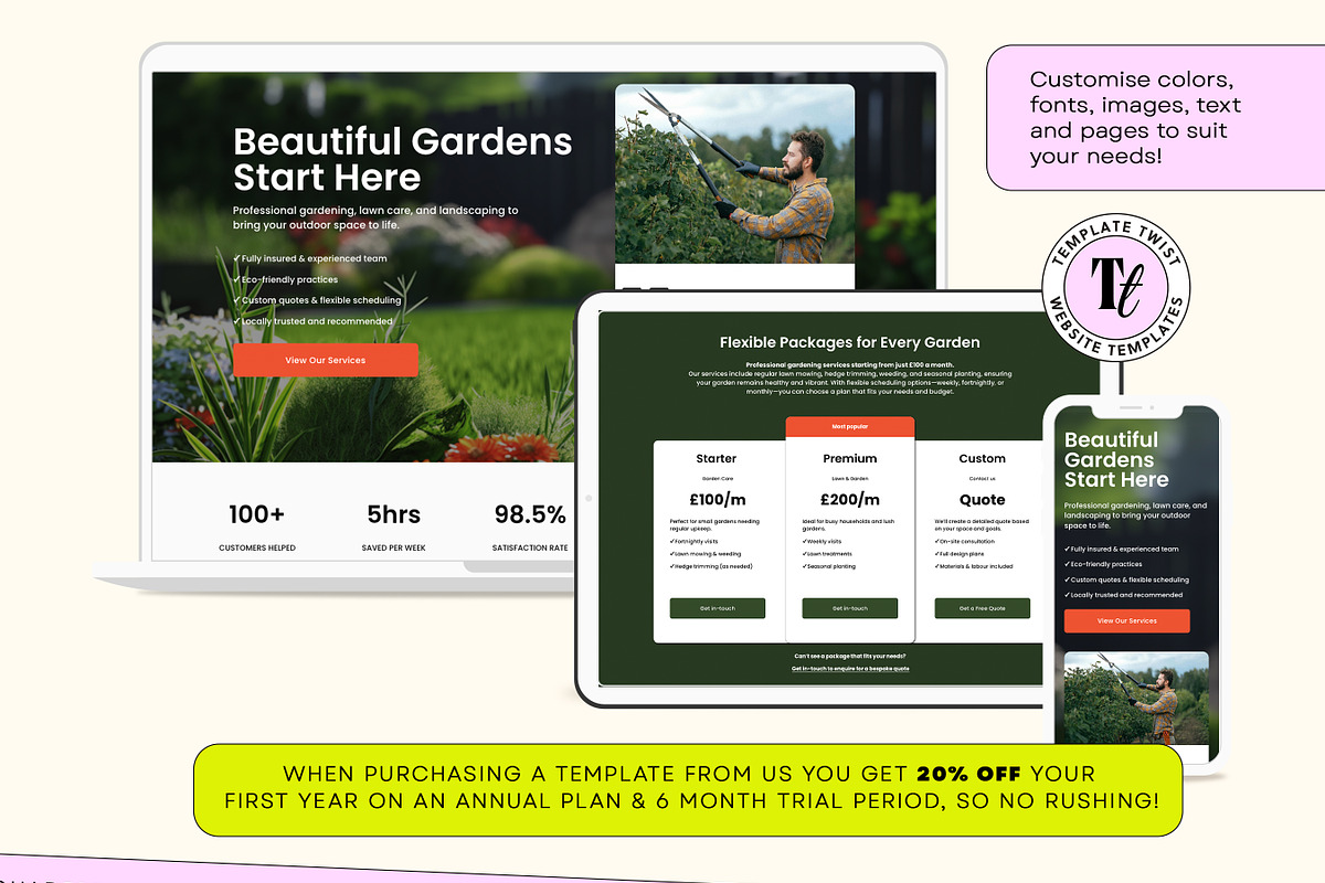 Garden Landscaper Website Template, a Websites & App Template by Template Twist Shop (Photo 7 of 10)