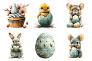 Watercolor Cute Easter Clipart PNG, an Illustration by SinaCreation (Thumbnail 5 of 5)
