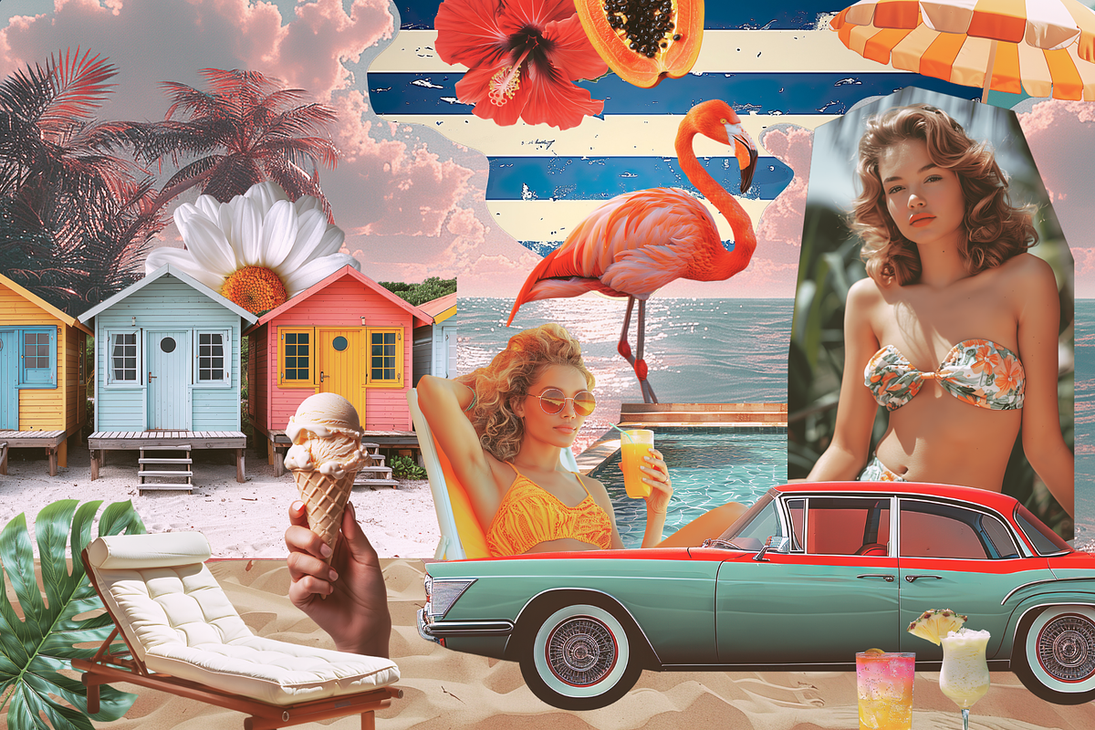 Retro summer collage - 300+ cutouts, an Object Graphic by Sofico (Photo 5 of 13)