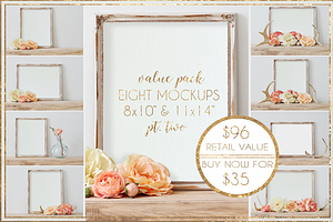 BUNDLE: 8 Mockups 8x10" & 11x14" Pt2