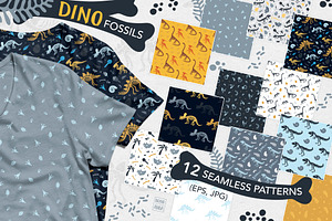 Dinosaur Fossils Patterns Pack