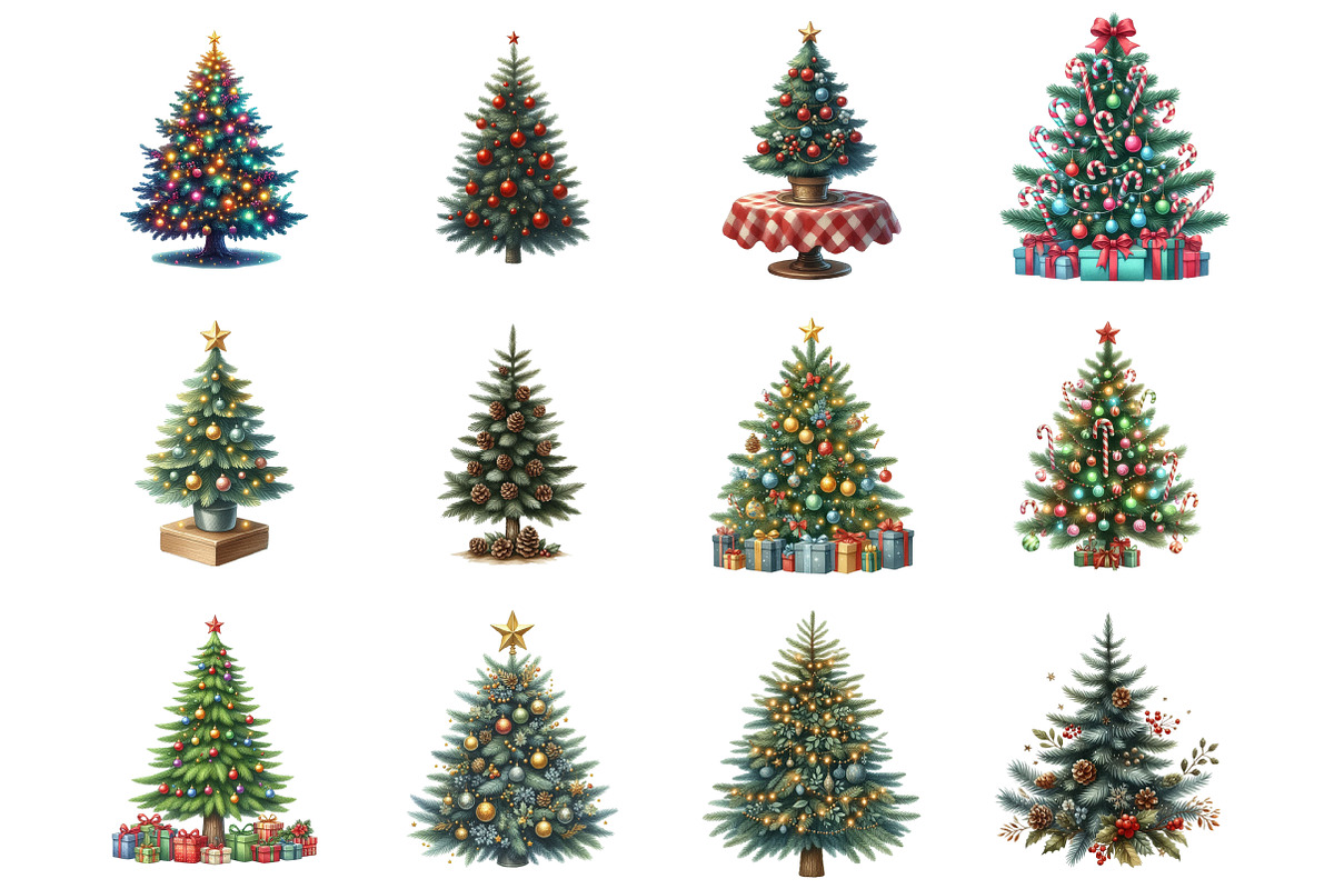 Christmas Tree Clipart, an Illustration by Design Market (Photo 4 of 4)