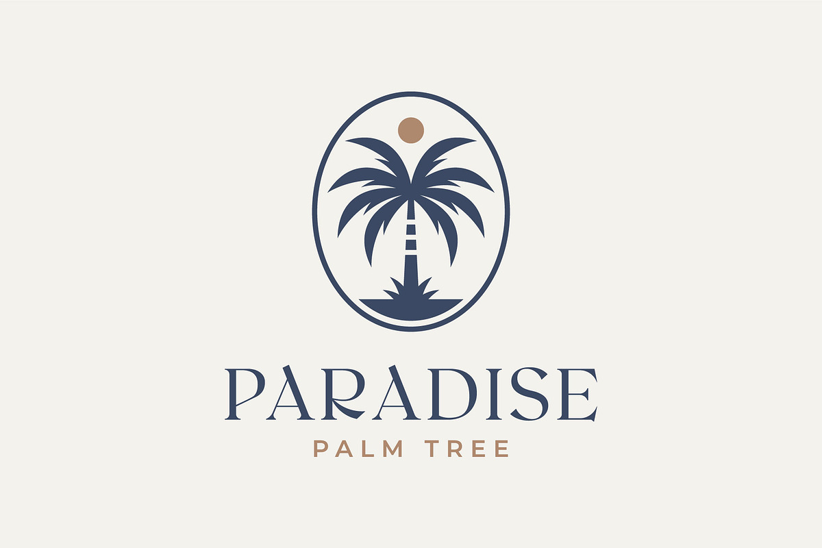 summer palm tree badge logo, a Branding & Logo Template by Blazybone (Photo 1 of 2)