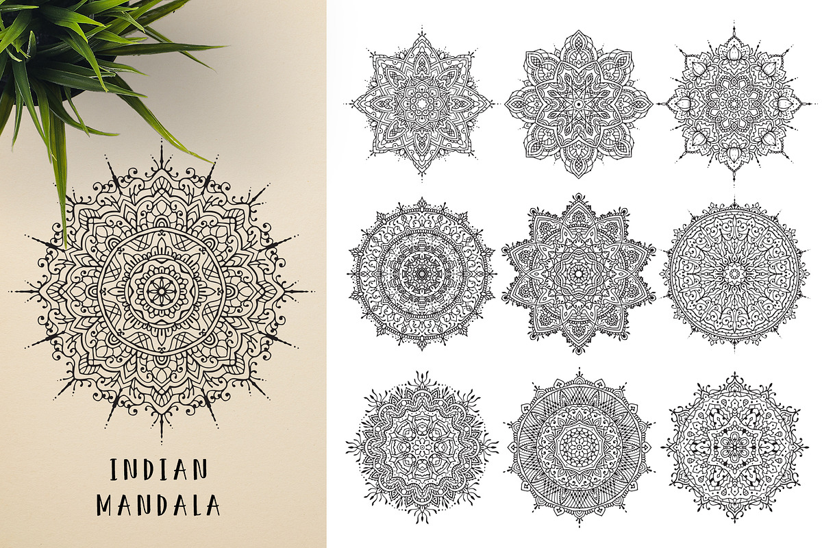 300 Vector Mandala Ornaments, a Decorative Illustration by pixaroma (Photo 9 of 49)