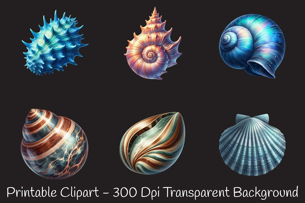 Ocean Sea Shell Sublimation Clipart, an Illustration by RobertsArt (Photo 7 of 7)