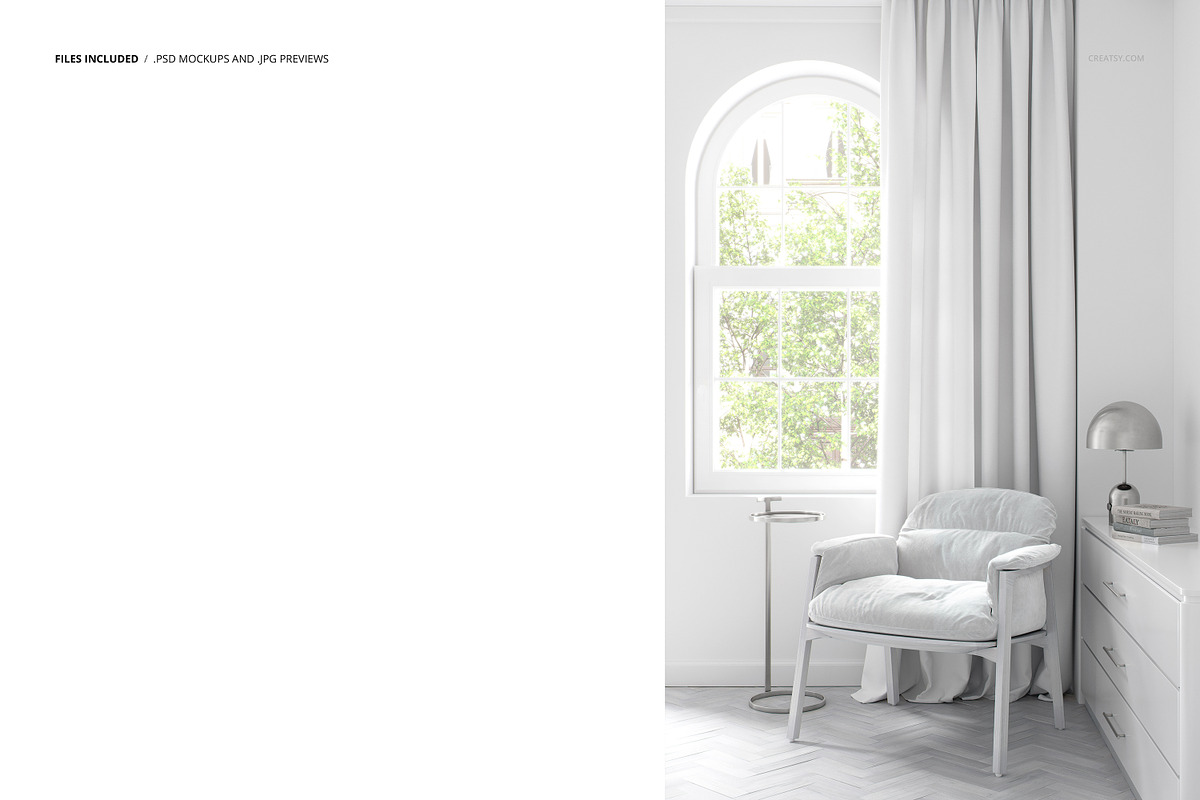 Lounge Corner Chair Mockup Scene, a Household Mockup by creatsy5 (Photo 2 of 5)