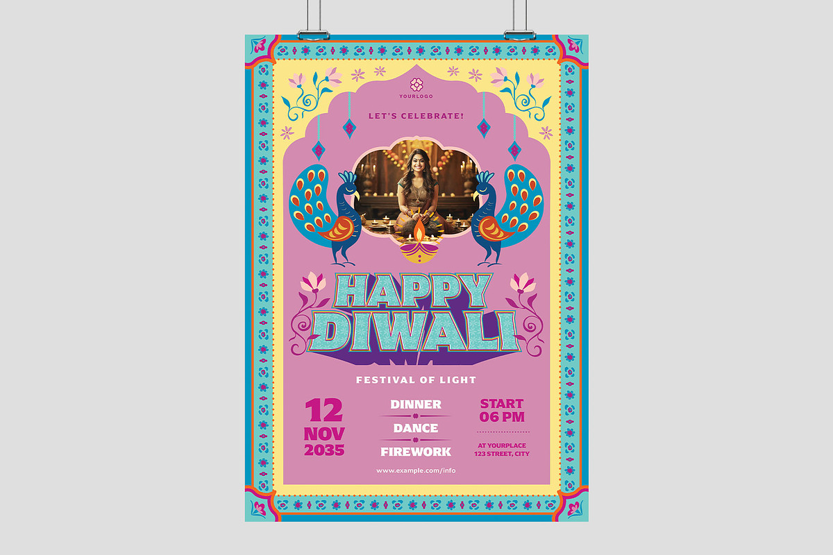 Diwali Flyer Template, a Flyer Template by BrandPacks (Photo 3 of 5)