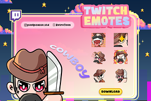 Cowboy Twitch Emotes