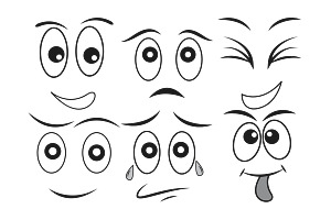 Basic Cartoon Funny Face Set 1