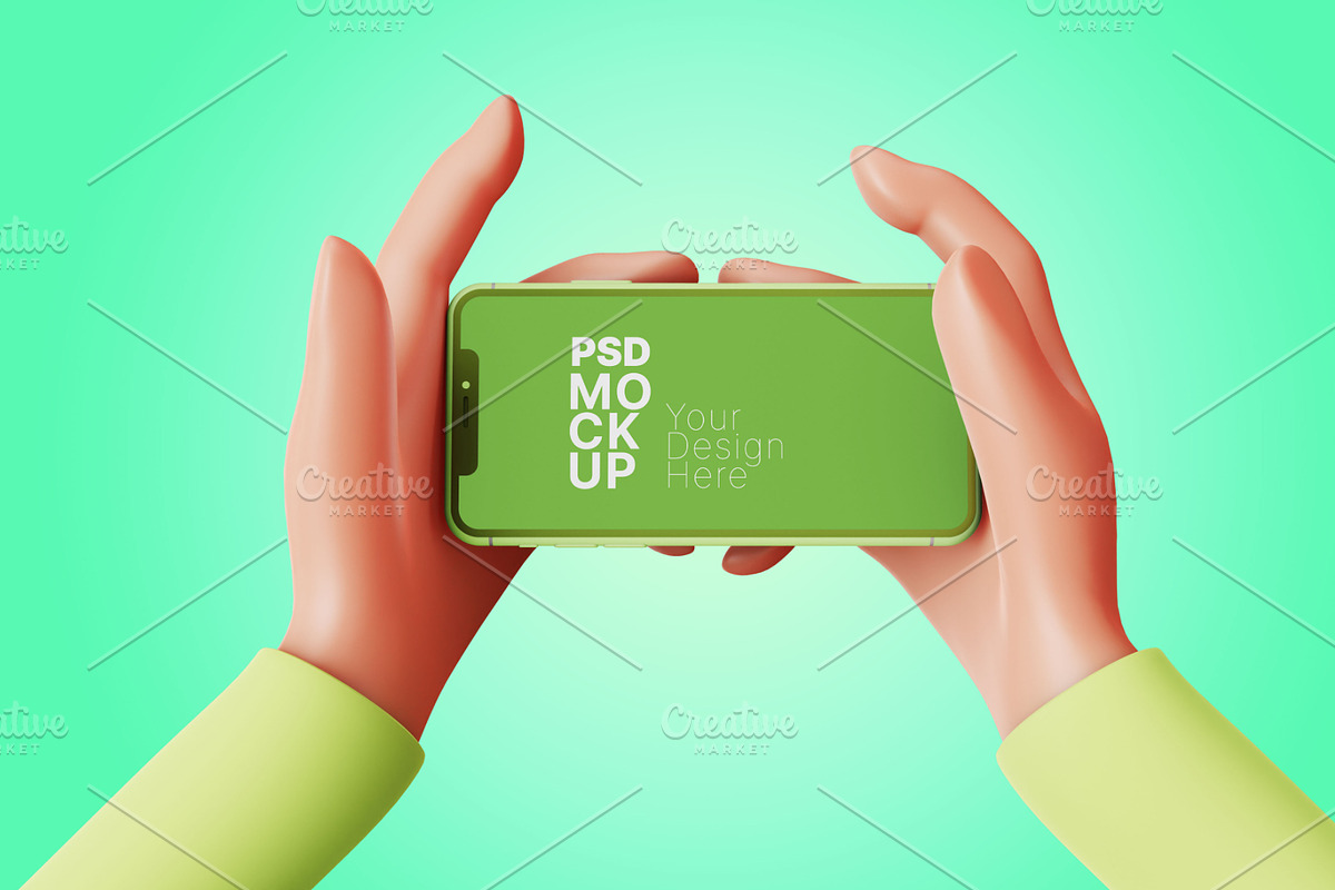 Smartphone Mockup - 3D Hand Cartoon, an iPhone Mockup by Runend (Photo 5 of 6)