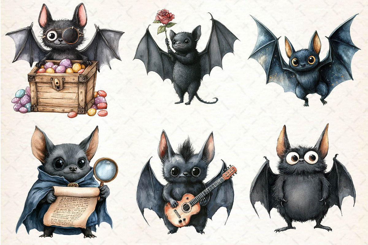 Quirky Halloween Black Bat Clipart, an Illustration by Dream Creation (Photo 2 of 5)