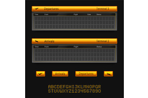 Airport departure board template, an Object Illustration by art PVP - market