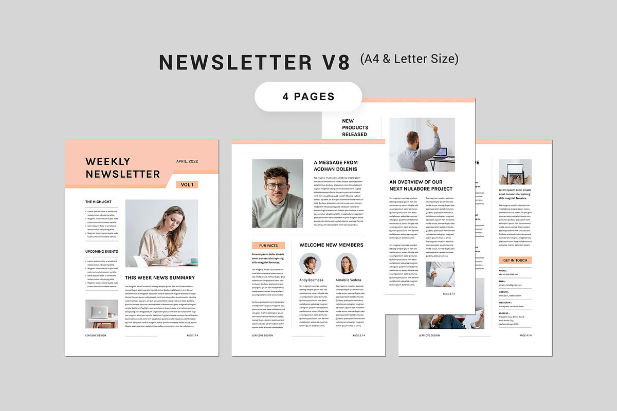 Newsletter Bundle | MS Word & Indd, a Magazine Template by Leaflove (Photo 9 of 10)