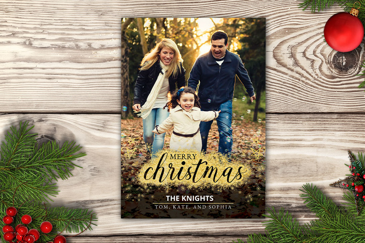 Christmas Card Template - Shimmer, a Card Template by Nathan Knight Design (Photo 2 of 3)