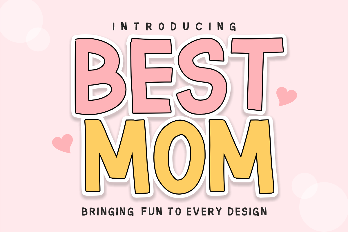 Best Mom - Hand-Drawn Display Font, a Handwritten Font by KiddoGlyphs Studio (Photo 1 of 3)