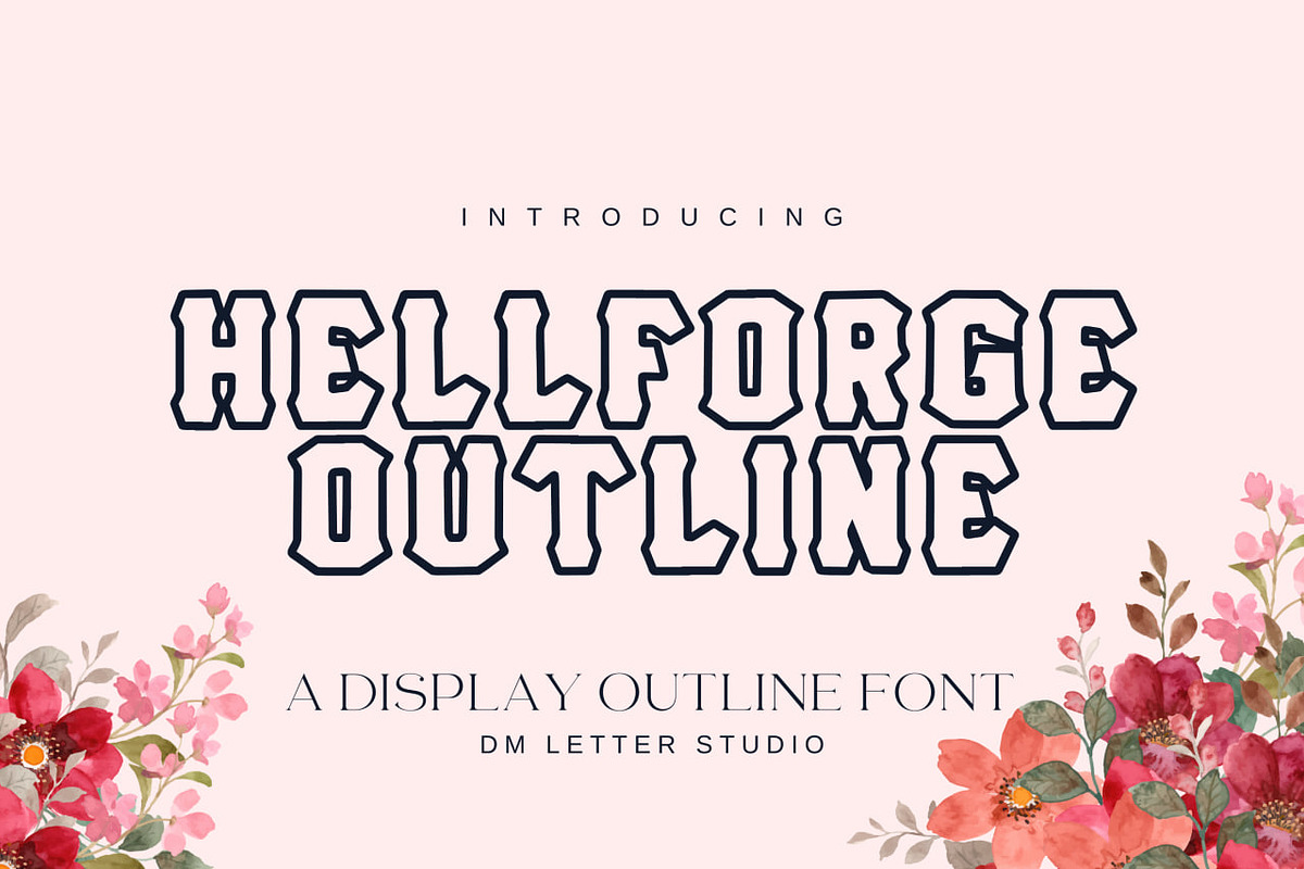 Hell Forge Outline, a Sans Serif Font by Dm Studio (Photo 1 of 10)