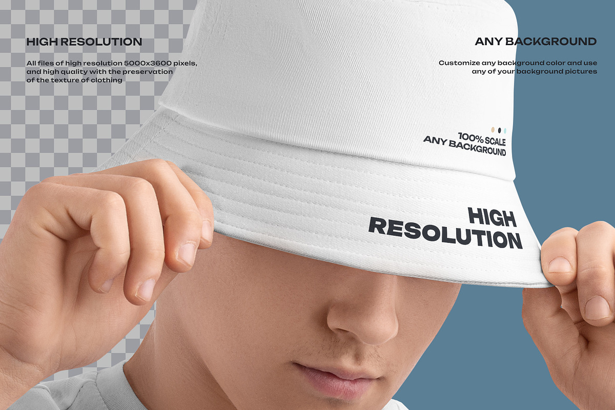6 Mockups Bucket Hat and T-Shirt, a Hat Mockup by Grow Design Craft Studio