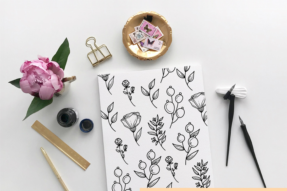 Floral Clipart Hand Drawn Bundle, an Illustration by Hannah Eliza Studio (Photo 4 of 7)