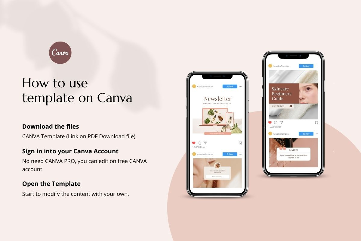 Skincare & Makeup Canva Template, a Social Media Template by Kawalan Studio (Photo 4 of 10)