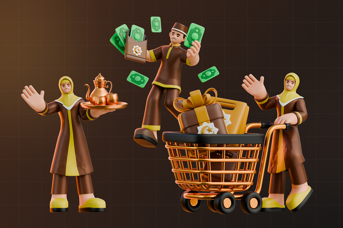 Eid Al-Fitr 3D Character Pack, a Characters & Person 3D Model by Tempcraft (Photo 5 of 5)