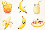 Watercolor Banana Clipart, an Illustration by Libby Wishes (Thumbnail 4 of 6)