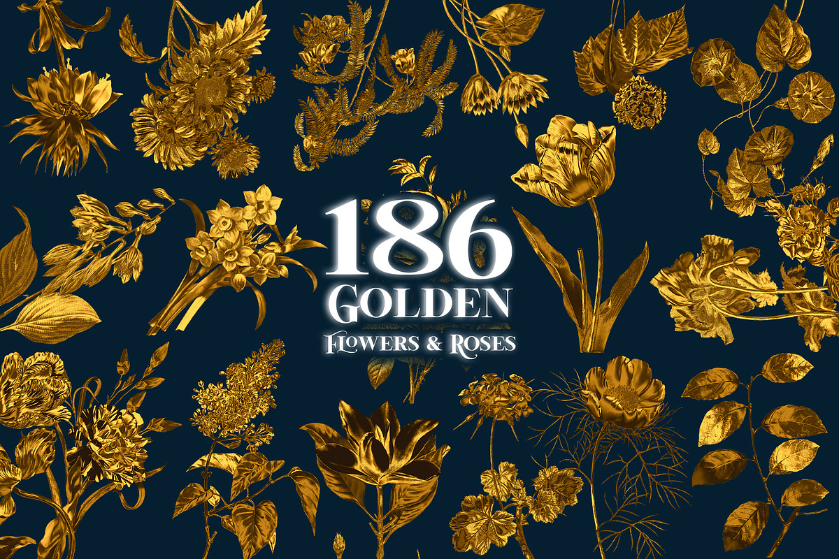 Golden Garden - 186 Roses & Flowers, a Background Graphic by Craftsy Crafters (Photo 2 of 10)