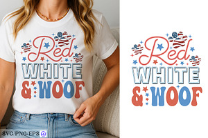 Red White and Woof 4th of July SVG, a Graphic by mh_arif